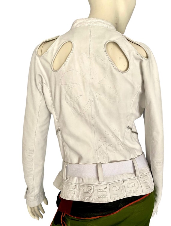 Gianfranco Ferre leather jacket cut-out sleeves c… - image 7