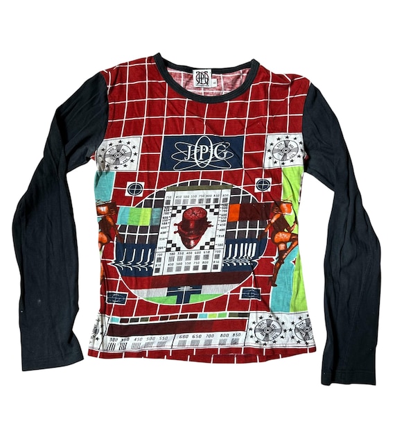 Jean Paul Gaultier TV Test Pattern Top: 1994 JPG Cotton Knit Tee
