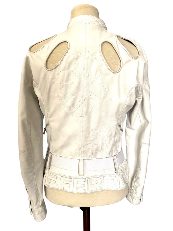 Gianfranco Ferre leather jacket cut-out sleeves c… - image 5