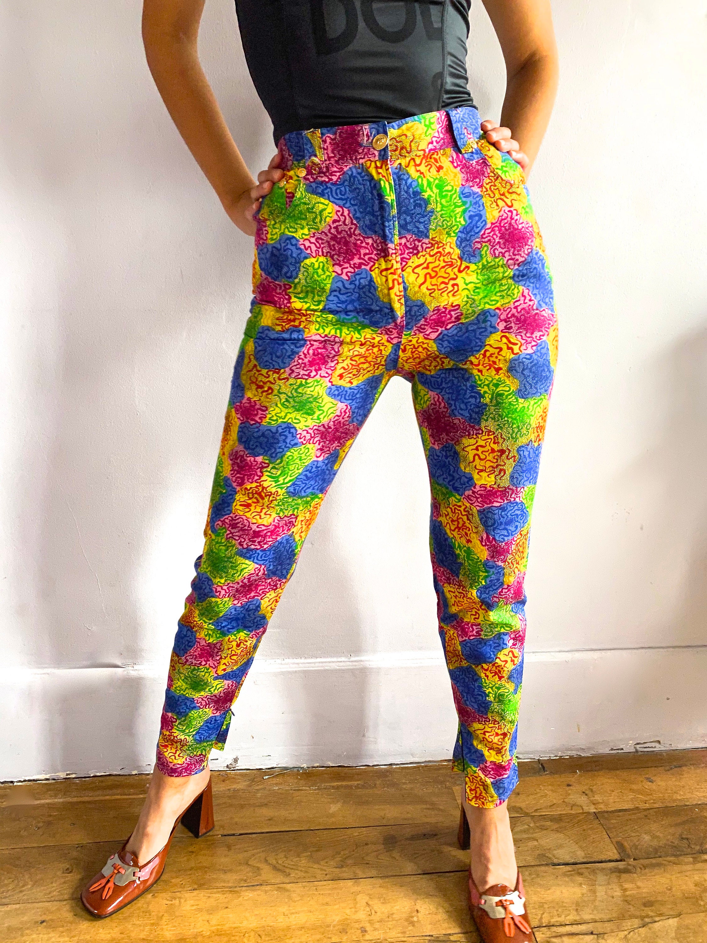 Vintage Versus Gianni Versace Jeans: 90s Squiggle Print High