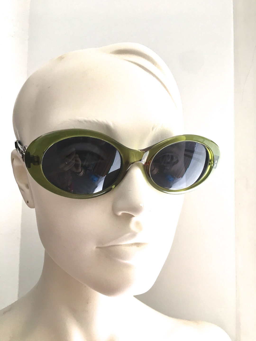 Versace Versus 90s Sunglasses Versace Green Oval Sunglasses - Etsy