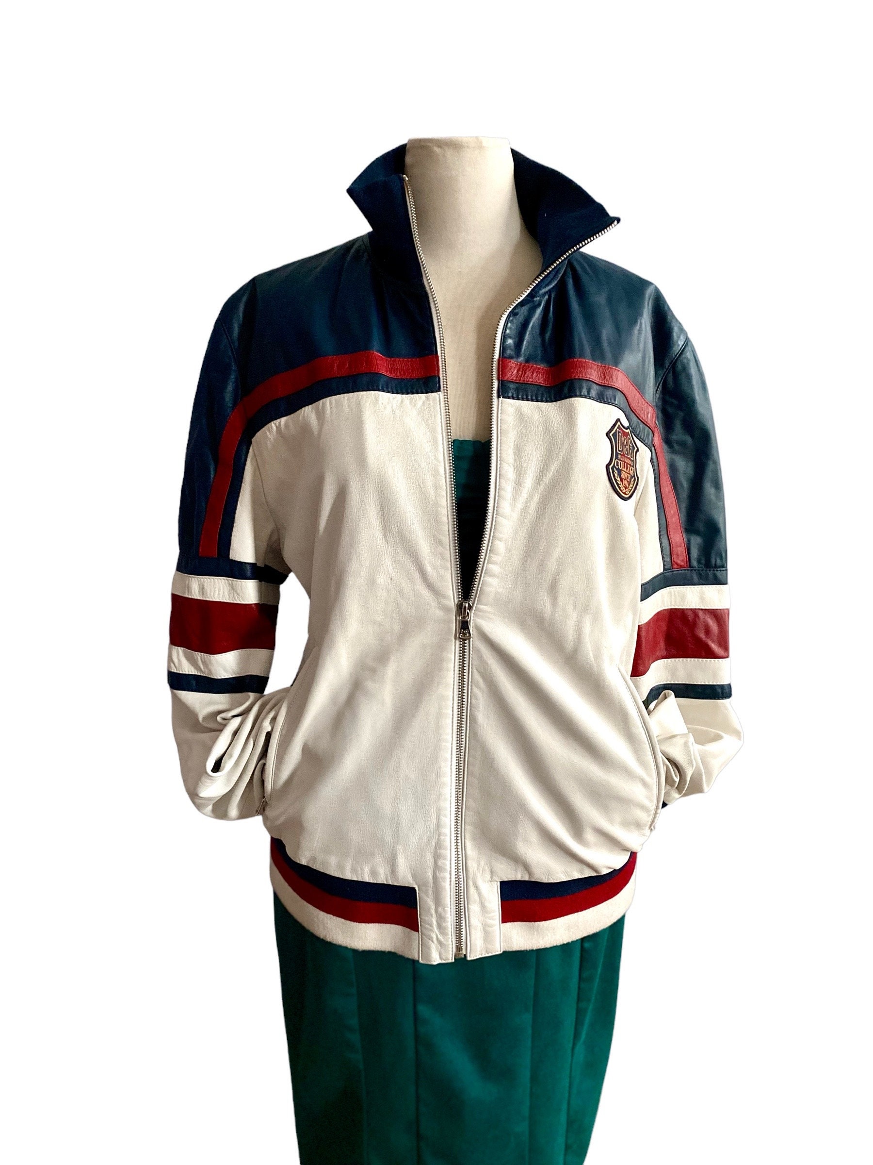 Dolce Gabbana Leather Jacket D&G Lambskin Varsity Jacket Mens - Etsy