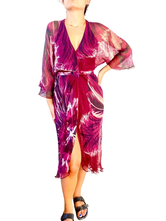 cavalli silk dress The popular Vintage Roberto Cavalli 2004 Floral Silk dress A rare vintage piece, sourced in Europe Size 8, $150 hire