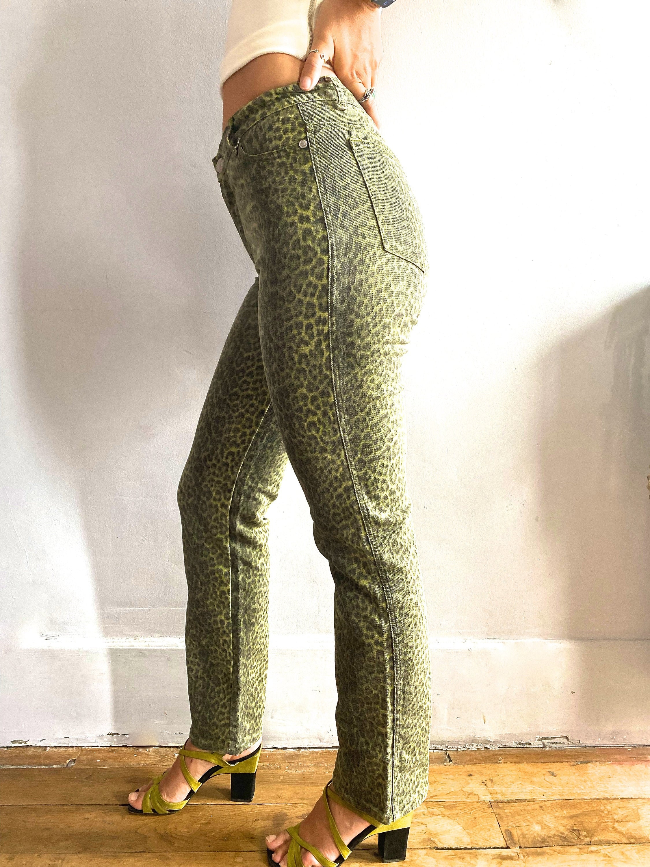 Vintage Roberto Cavalli Cheetah Print Jeans: High Waist