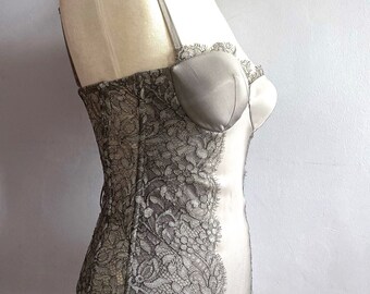 épine♡lace tulle bustier La Perla Lace Bustier Lace-up Back La Perla Boned Silver