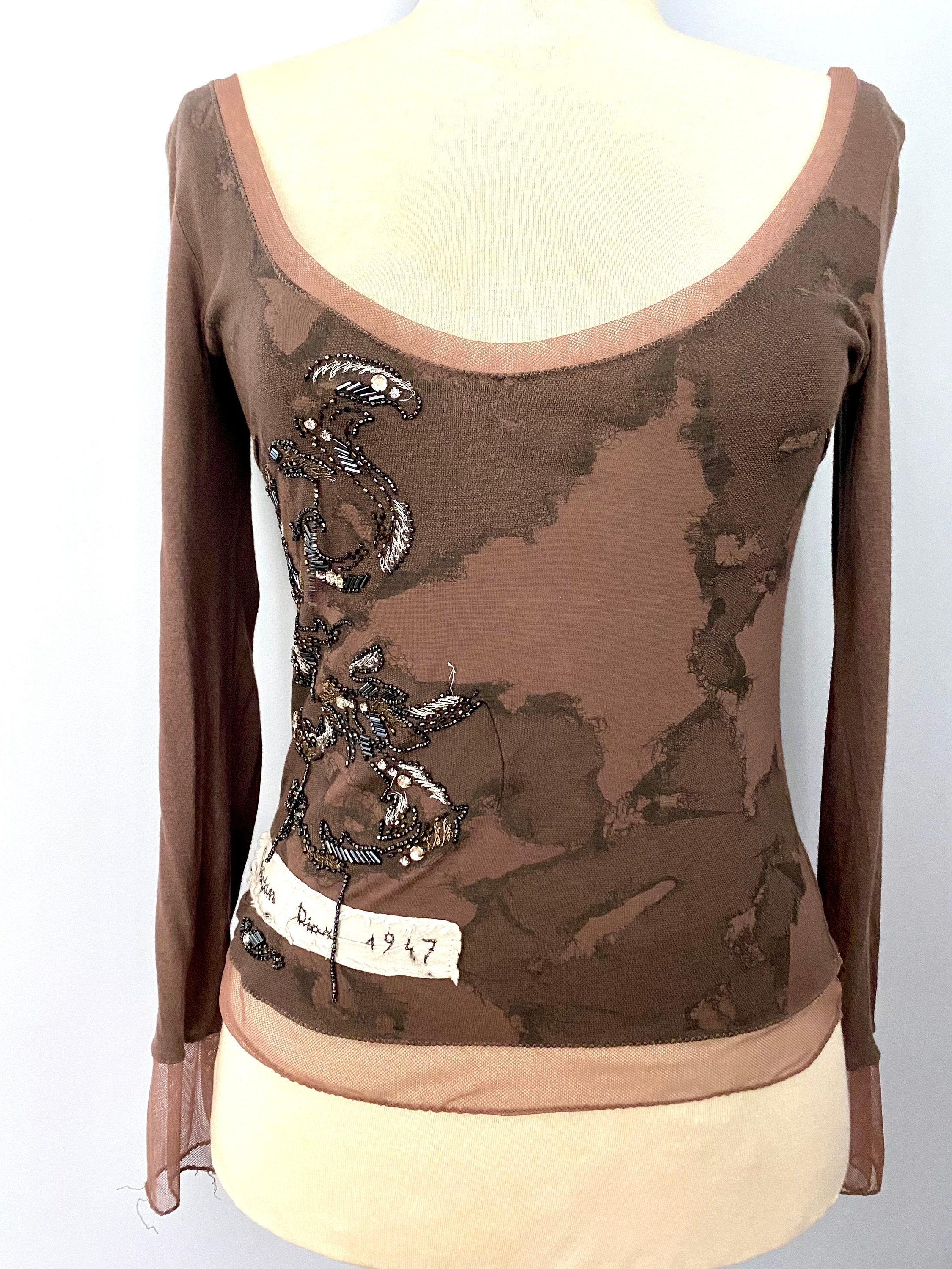 トップス Christian Dior by Galliano T-shirt Christian Dior 2002 John Galliano graphic-print cotton T