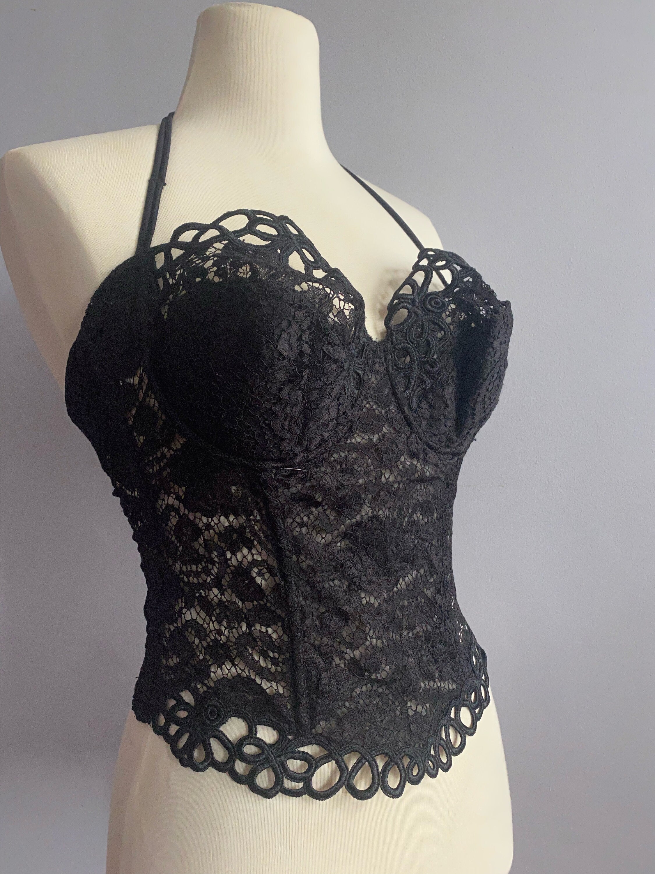 Kinderpaleis schoenen extract La Perla Black Label Lace Corset Lace Boned Bustier La Perla - Etsy