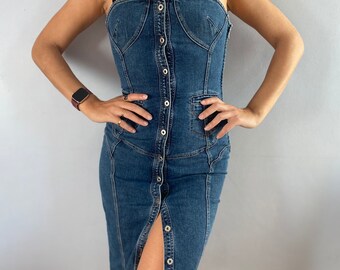 Dolce and Gabbana Denim Bustier Dress 