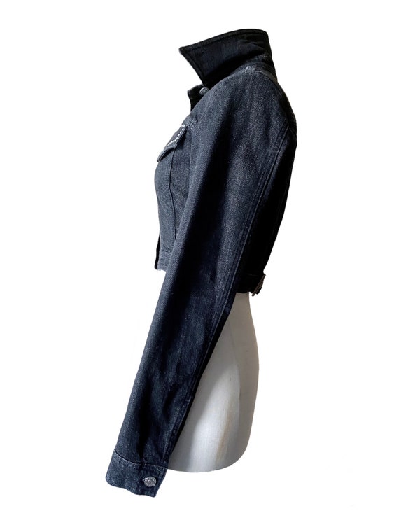 大特価 チラシ Versace 90s Denim Cropped Jacket Rhinestones 90s Versace ジャケット・アウター