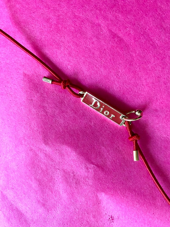 Dior Rasta choker red enameled gold ID plaque nec… - image 7