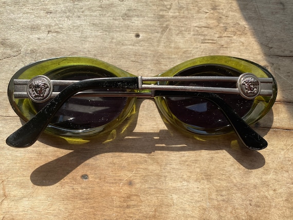 Versace Versus 90s sunglasses Versace green oval … - image 6