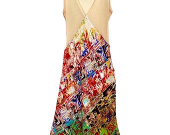Vintage Jean Paul Gaultier Comic Print Fishnet Dress, S/S 95