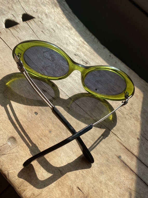 Versace Versus 90s sunglasses Versace green oval … - image 5