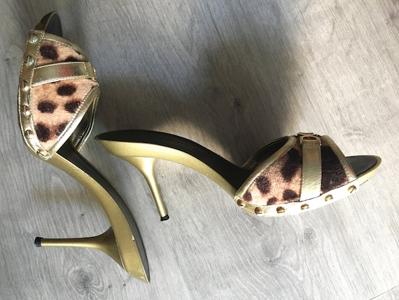 Vintage D\u0026G leopard sandals Dolce 