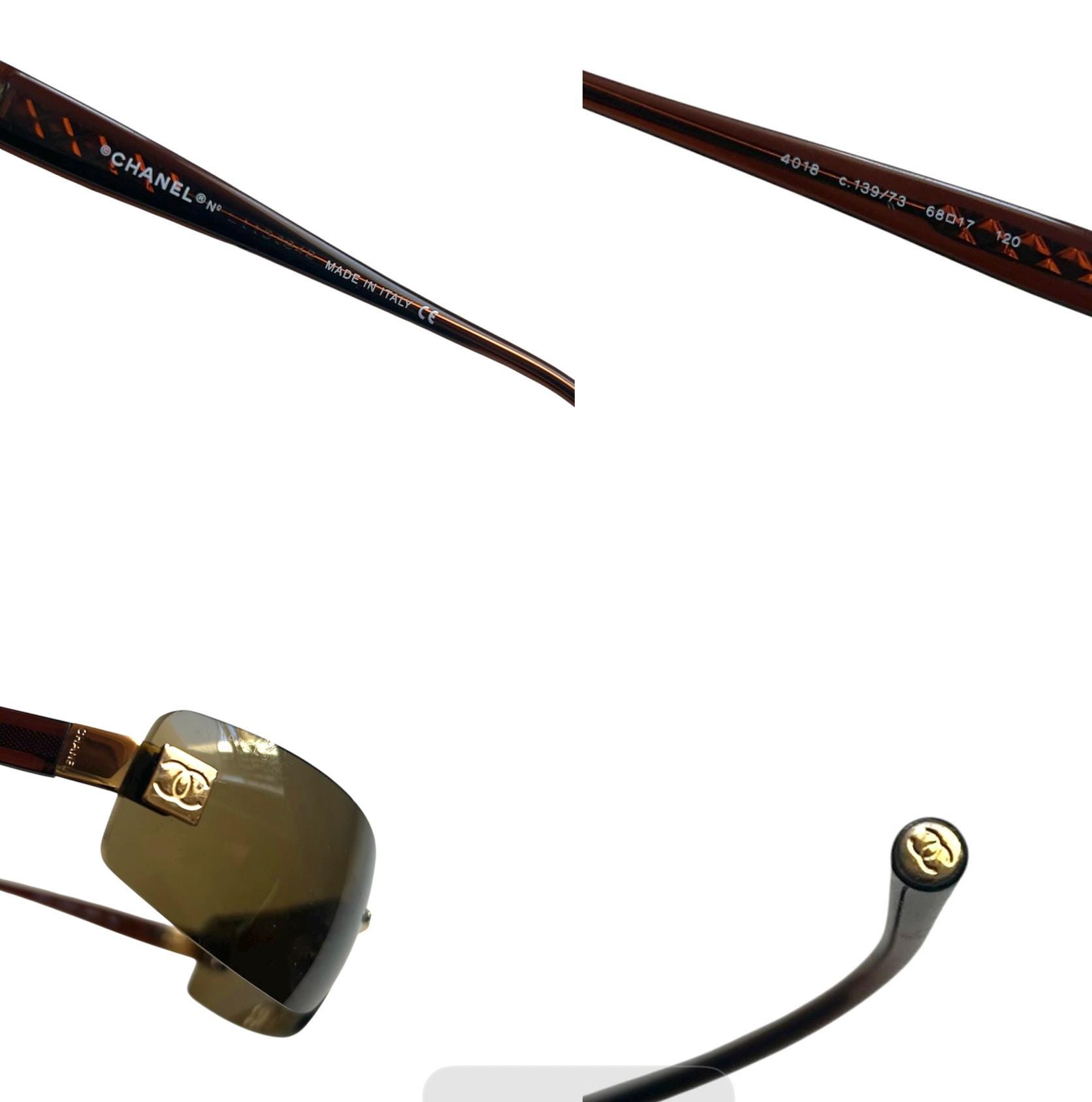 Vintage Chanel 4018 Brown Rimless Glasses Ombre Lens Early 2000s