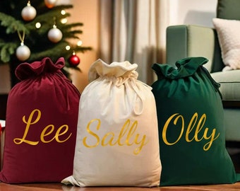 Saco de Papá Noel de terciopelo personalizado, bolsa de regalo de Navidad (71 x 50 cm)