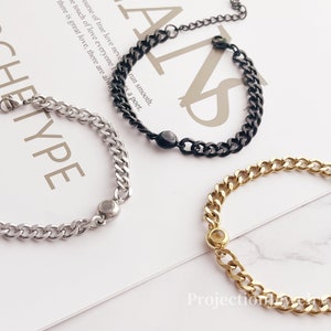 Personalized Men&#39;s Projection Bracelet,Dad Bracelet, Gift For Father, Custom Photo Bracelet for Men, Birthday Anniversary Gift for Him