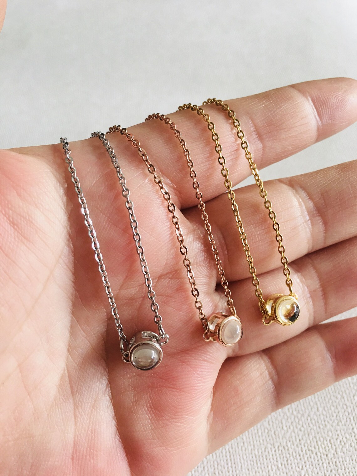 Personalized Projection Jewelry Custom Projection Photo Etsy