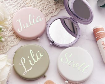 Personalized Compact Mirror, Gifts for Bridesmaid Proposal, Best Friend&#39;s Birthday, Custom Gift for Women, Name Pocket Mirror