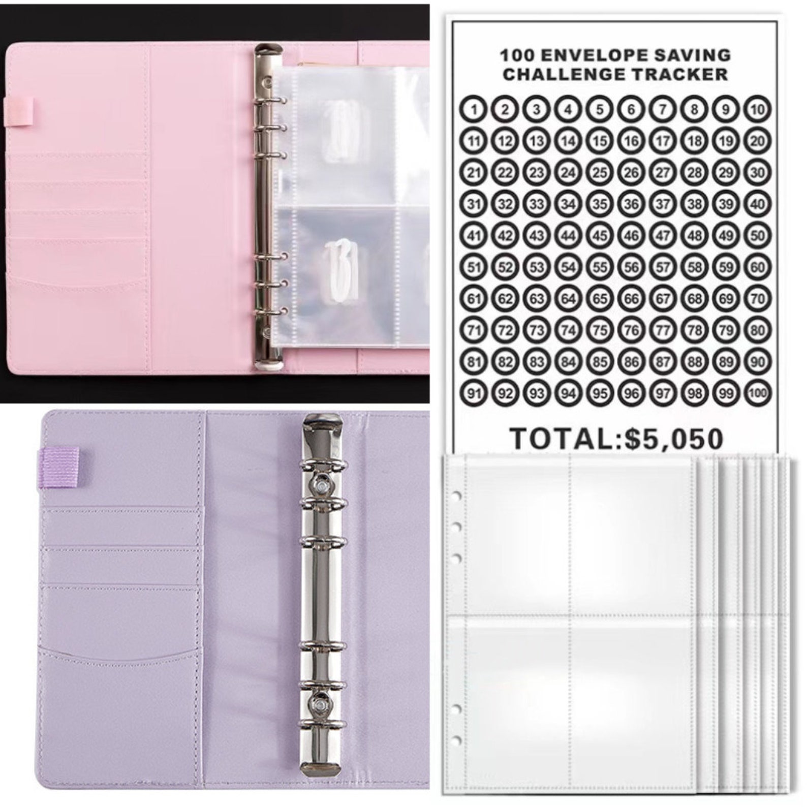 100 Envelopes Money Saving Challenge, Cash Budget Challenge Binder