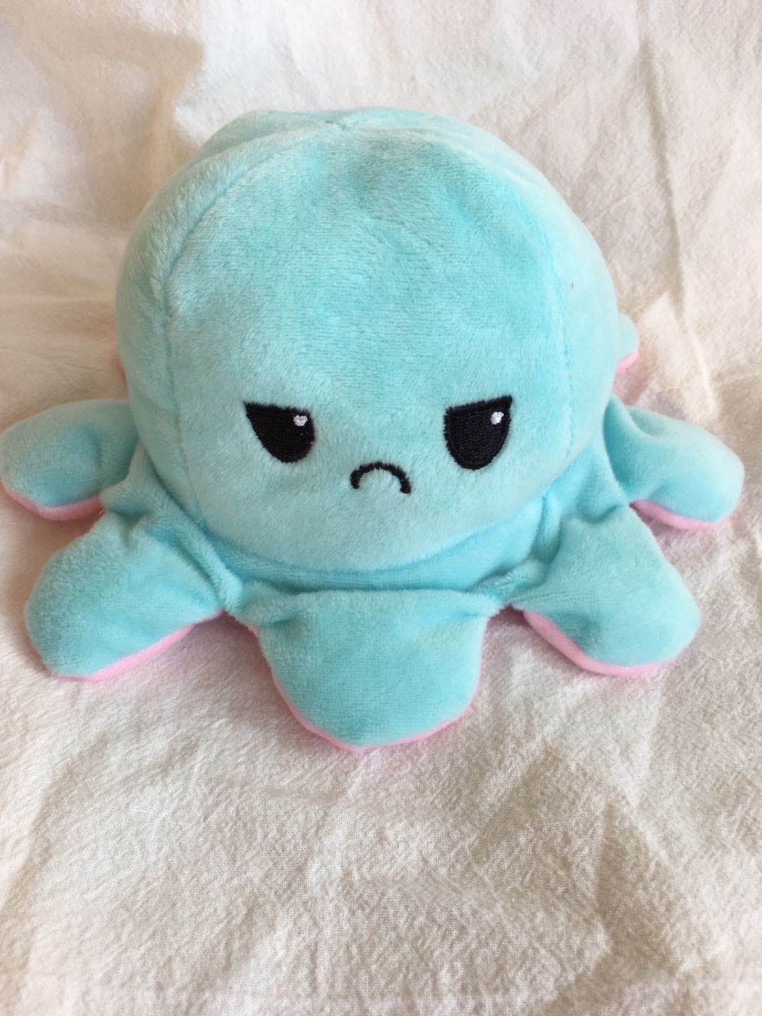 Reversible Mood Plush Octopus MoodChanging Cute Reversible Etsy