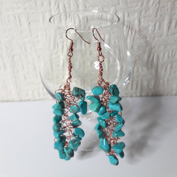 Rainbow Moonstone Turquoise Chip Teardrop Earrings Gold-plated Sterling Silver Rainbow Moonstone Turquoise Chip Teardrop Earrings Gold-plated Sterling Silver