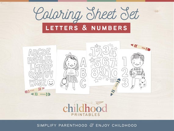 Alphabet & Number Coloring Pages: Back To School Printable (Digital Download)