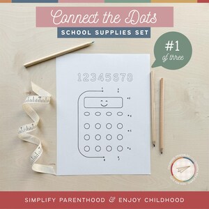 Connect the Dots School Supplies: Preschool Activity (digital Download ...