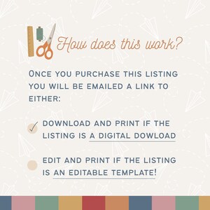 May include: A digital download or editable template listing. Once purchased, you will receive an email with a link to download or edit and print the listing.