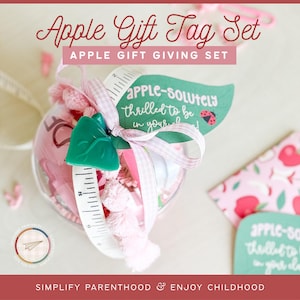 Apple Geschenkanhänger Set zum Ausdrucken, Geschenkanhänger Lehrer, Dankeschön Dankeschön Dankeschön Anhänger Download