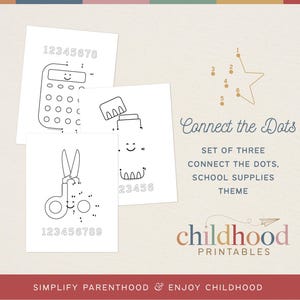 Connect the Dots School Supplies: Preschool Activity (digital Download ...