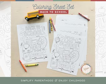 Back to School Coloring Pages: Grade Level Activity (Printable Download)