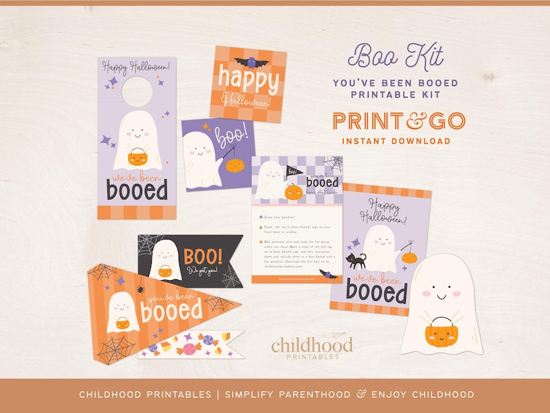 You've Been Booed Kit, Friendly Ghost Tags, Halloween Printables ...
