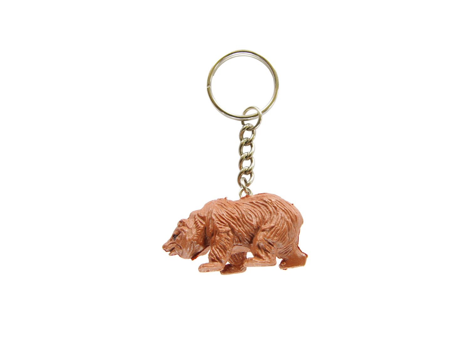 Animal Keychain Brown Bear Etsy