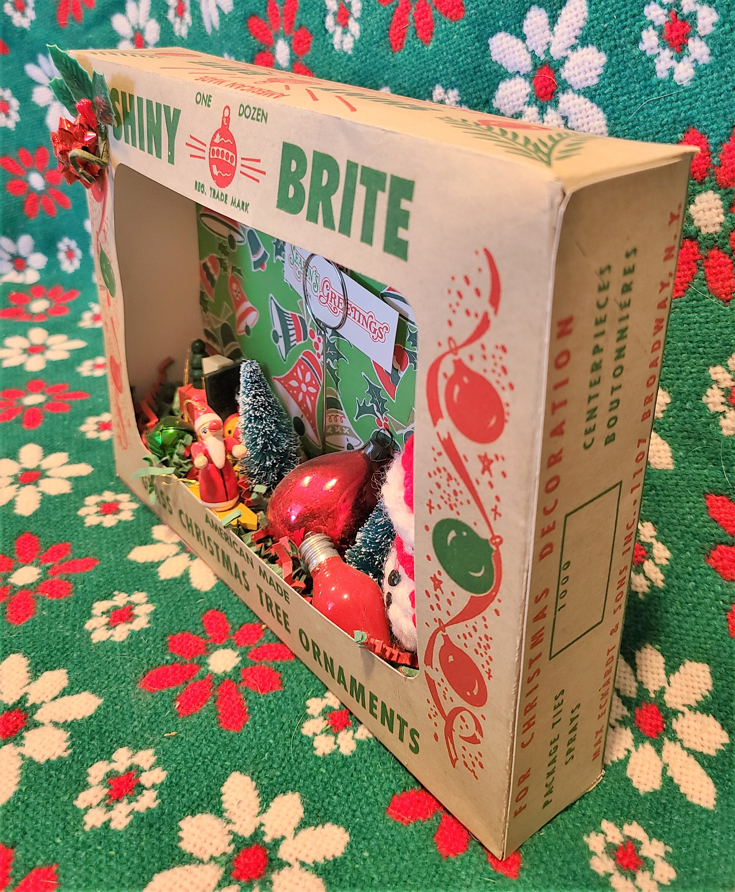 Shiny Brite Christmas Ornament Box Diorama Handmade Etsy