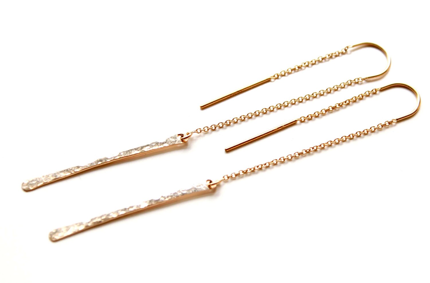 Threader gold geometric earrings. Modern Bar Etsy