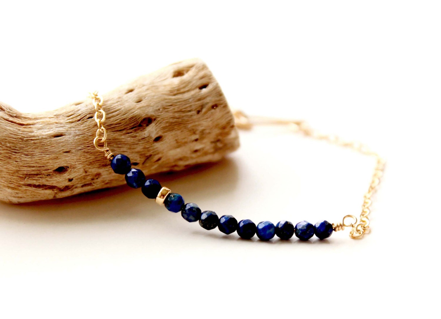 Lapis Lazuli Gold Filled Bracelet September Birthstone. Etsy Canada