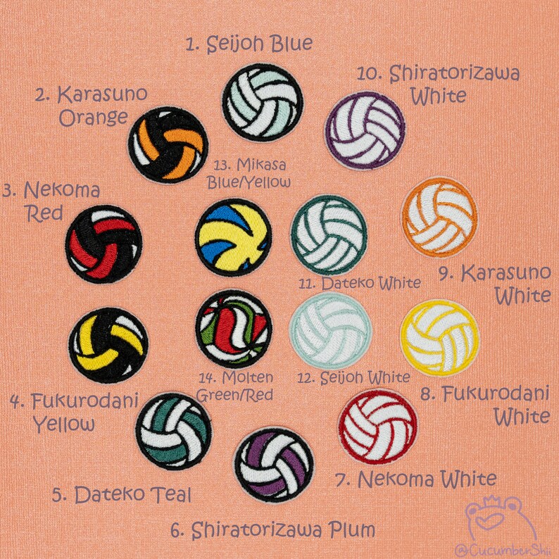 Fukurodani school spirit Karasuno Haikyuu Seijo Volleyball Iron On Patches Shiratorizawa Molten /& Mikasa Dateko Nekoma