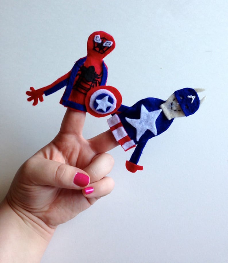 Superhero Finger Puppets Etsy