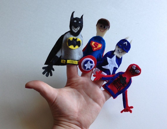 superhero hand puppets