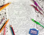 Sassy Quote Coloring Page: Adult Printable Art (Digital Download)
