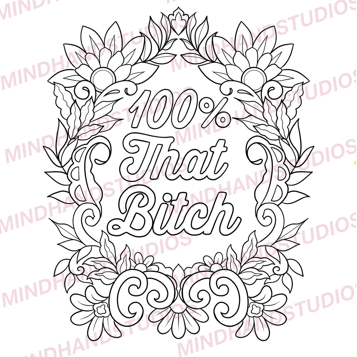 Coloring Page 100% That Bitch Sassy Coloring Page Print - Etsy