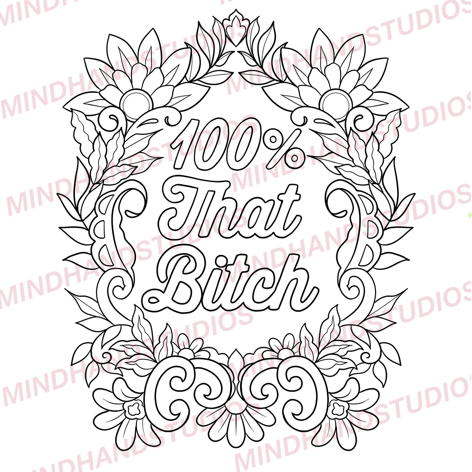 Coloring Page 100% That Bitch Sassy Coloring Page Print - Etsy