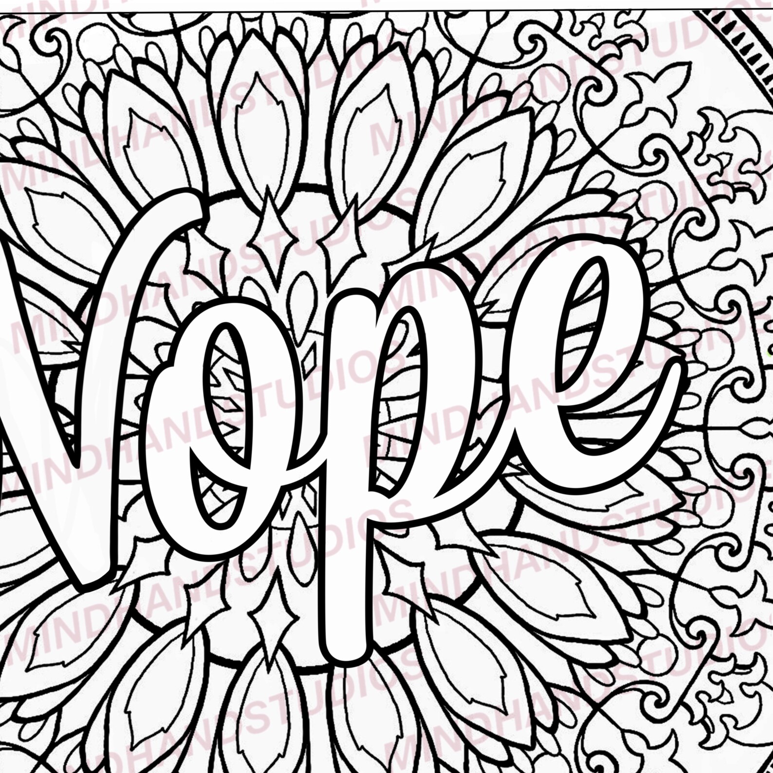 Nope Mandala Coloring Page: Sassy Quote (instant Download) - Etsy