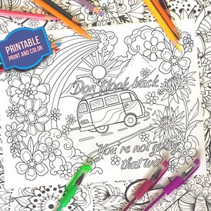 Página para colorir - Não olhe para trás, você não vai por esse caminho - Páginas para colorir inspiradoras - Imprimir e colorir - Colorir com mentalidade positiva
