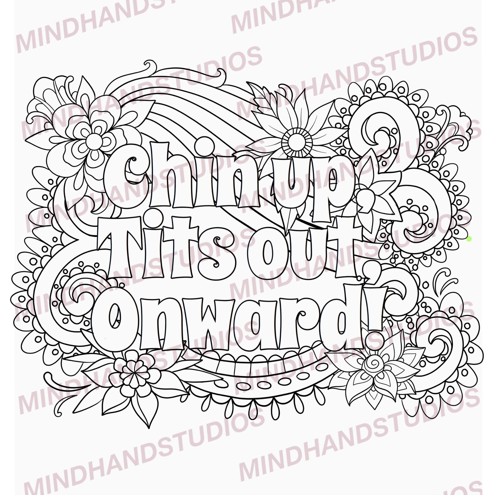 Coloring Page Chin Up Tits Out Onward Sassy Adult Etsy