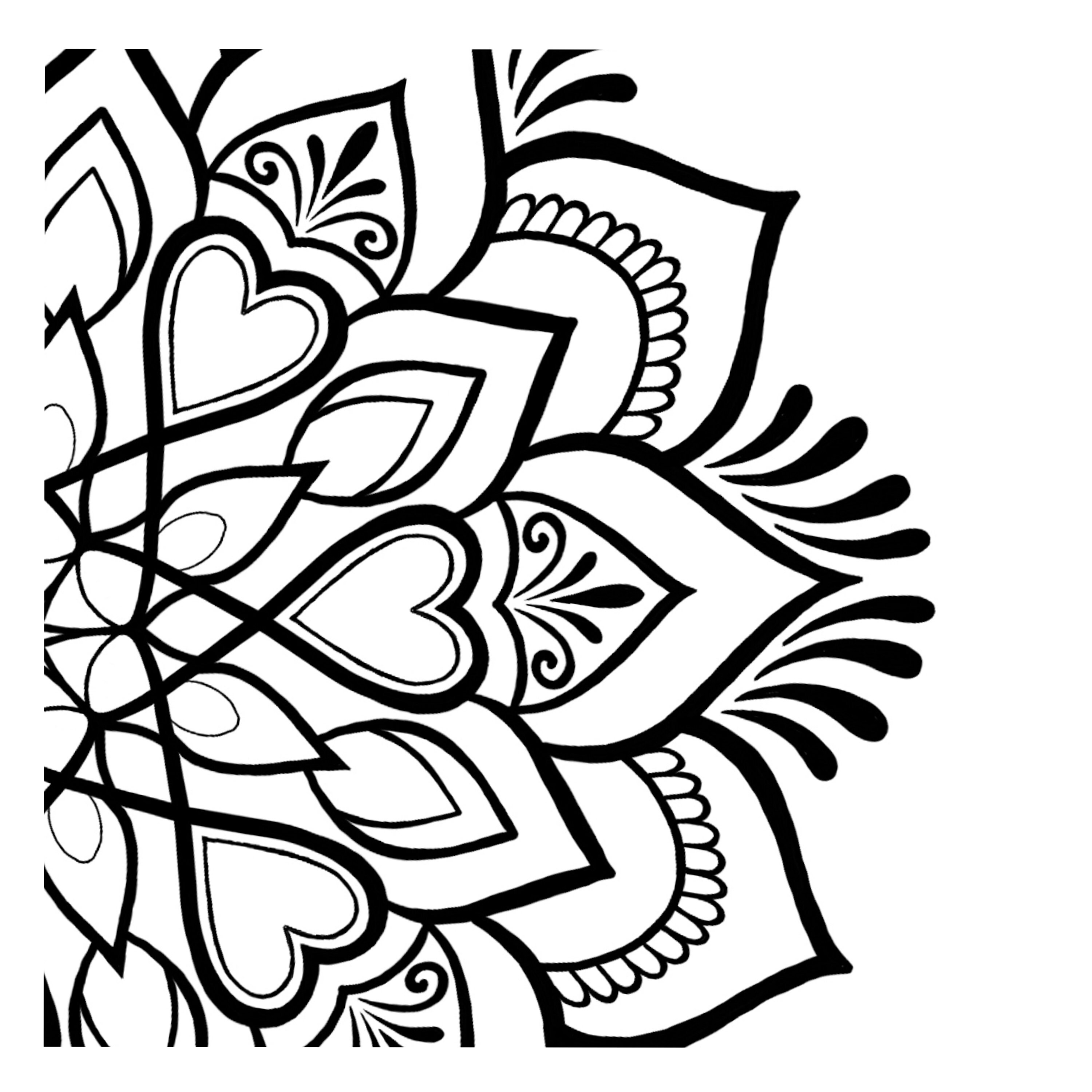 Heart Star Lotus Mandala Tattoo Stencil Printable Mandala Etsy