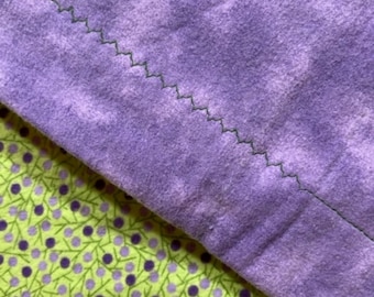 Flannel Baby Blanket: Purple & Green Berry Design, Tummy Time Mat
