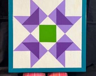 Nursery Art, Hand Painted Wood Barn Quilt: Northumberland Star Folk Art