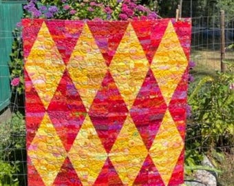 String Quilt Handmade with Colorful Kaffe Fabric Lap Quilt, 50" Square
